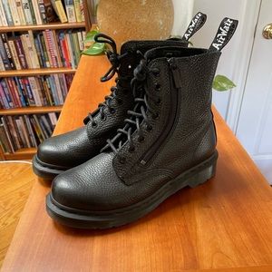 Dr. Martens 1460 Pascal Leather Zipper Lace Up Boots